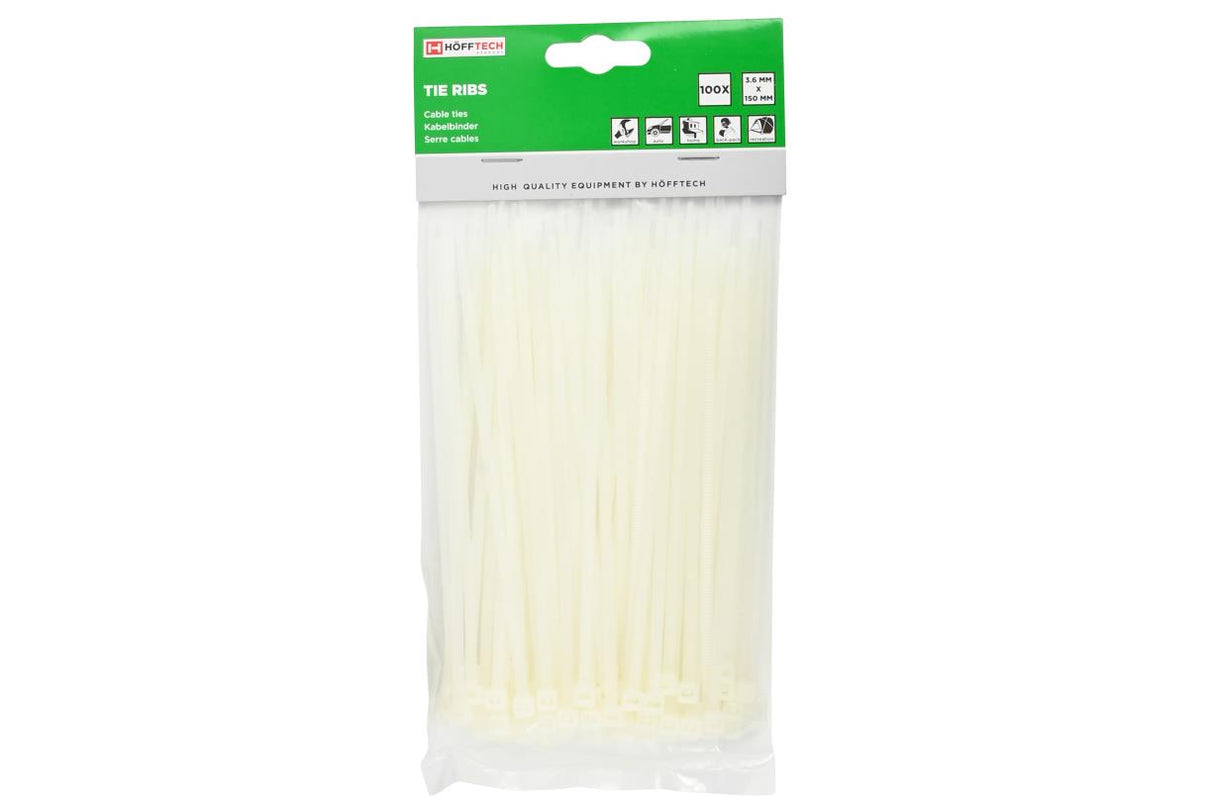Tie ribs 3.6 x 150 mm 100 dlg wit