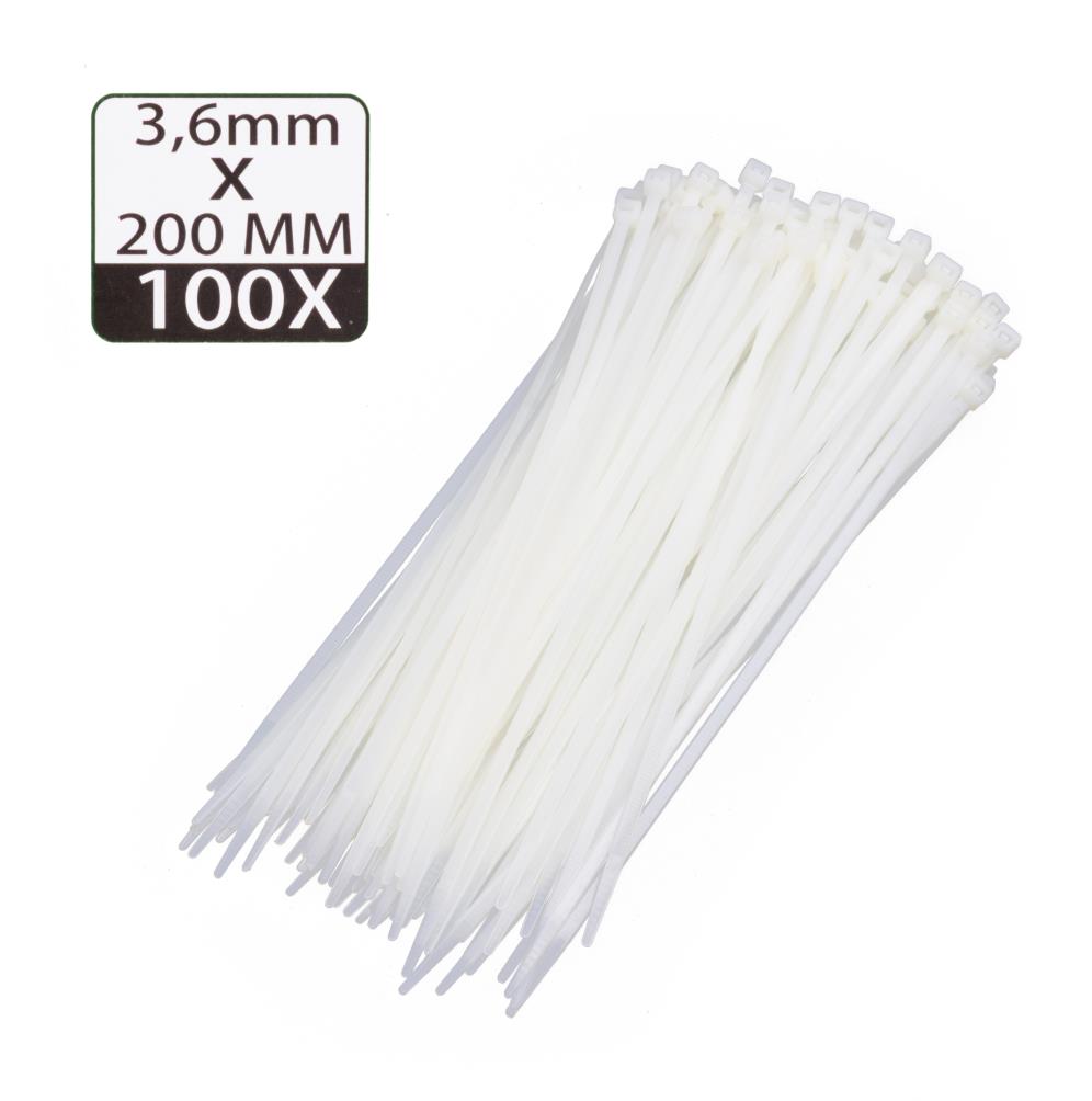 Tie ribs 3.6 x 200 mm 100 dlg wit