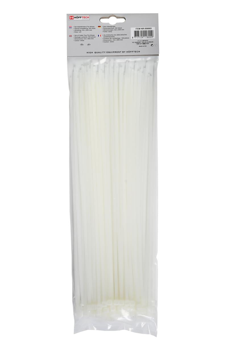 Tie ribs 3.6 x 300 mm 100 dlg wit