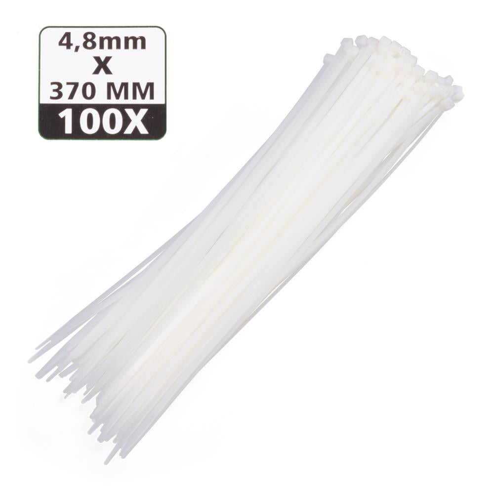 Tie ribs 4.8 x 370 mm 100 dlg wit