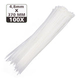 Tie ribs 4.8 x 370 mm 100 dlg wit