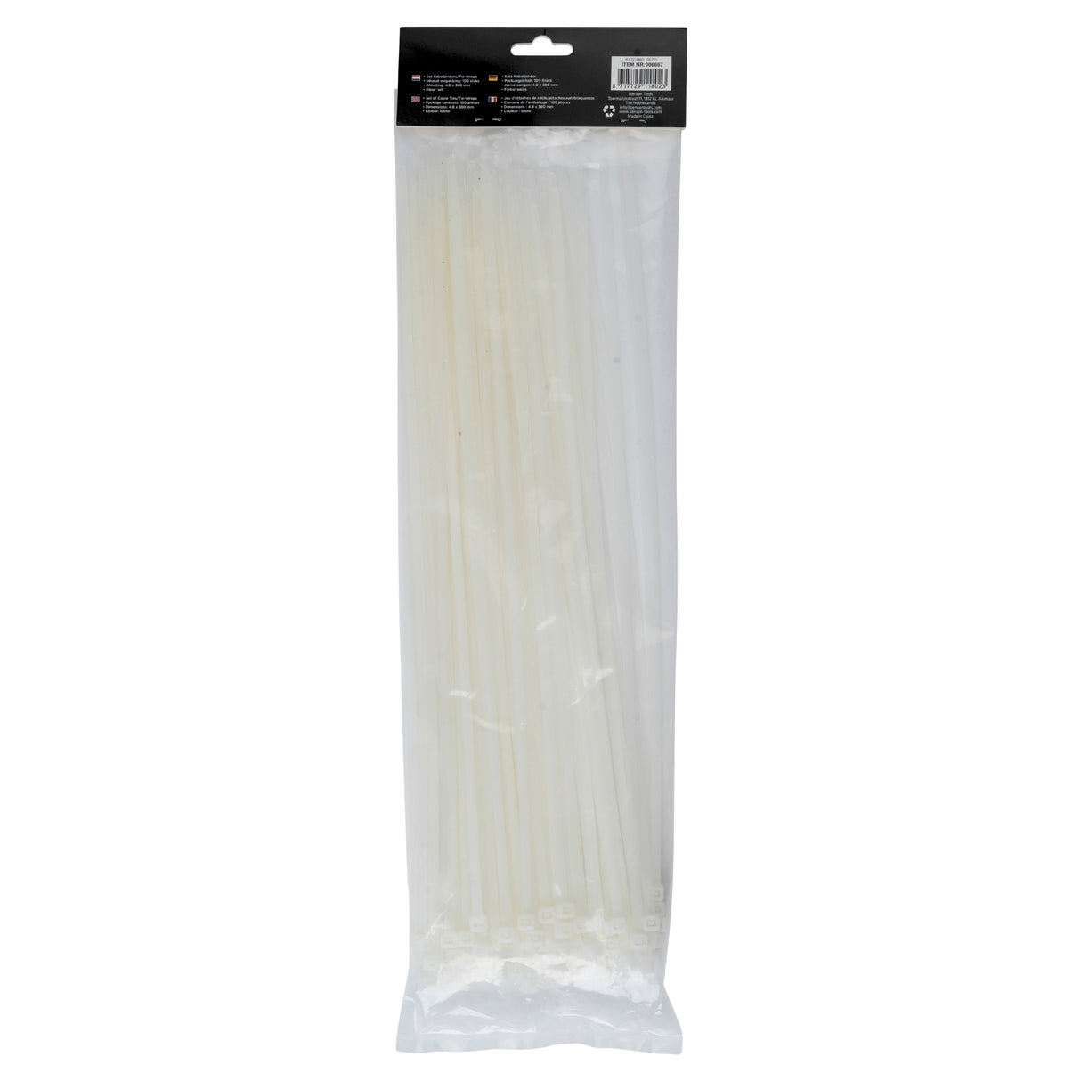 Tie ribs 4.8 x 370 mm 100 dlg wit