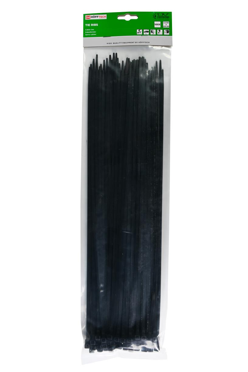 Tie ribs 4.8 x 430 mm 100 dlg zwart