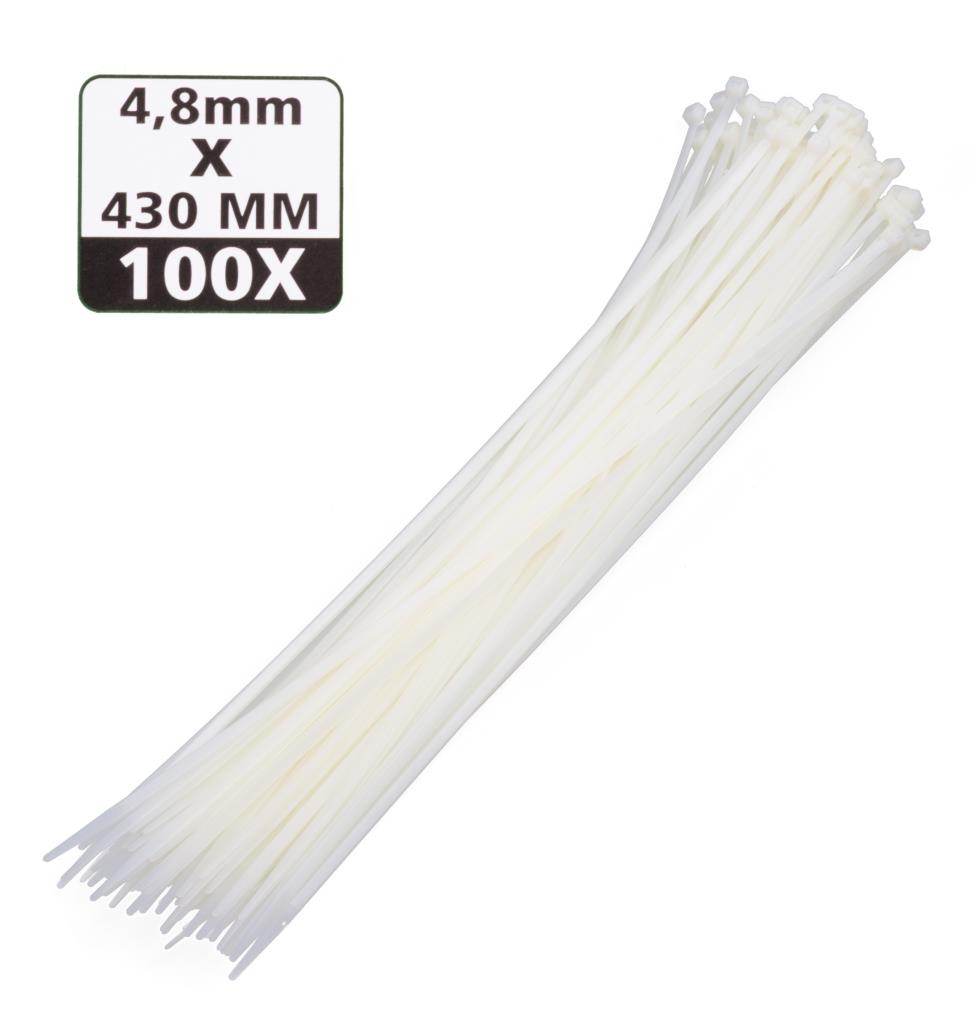 Tie ribs 4.8 x 430 mm 100 dlg wit