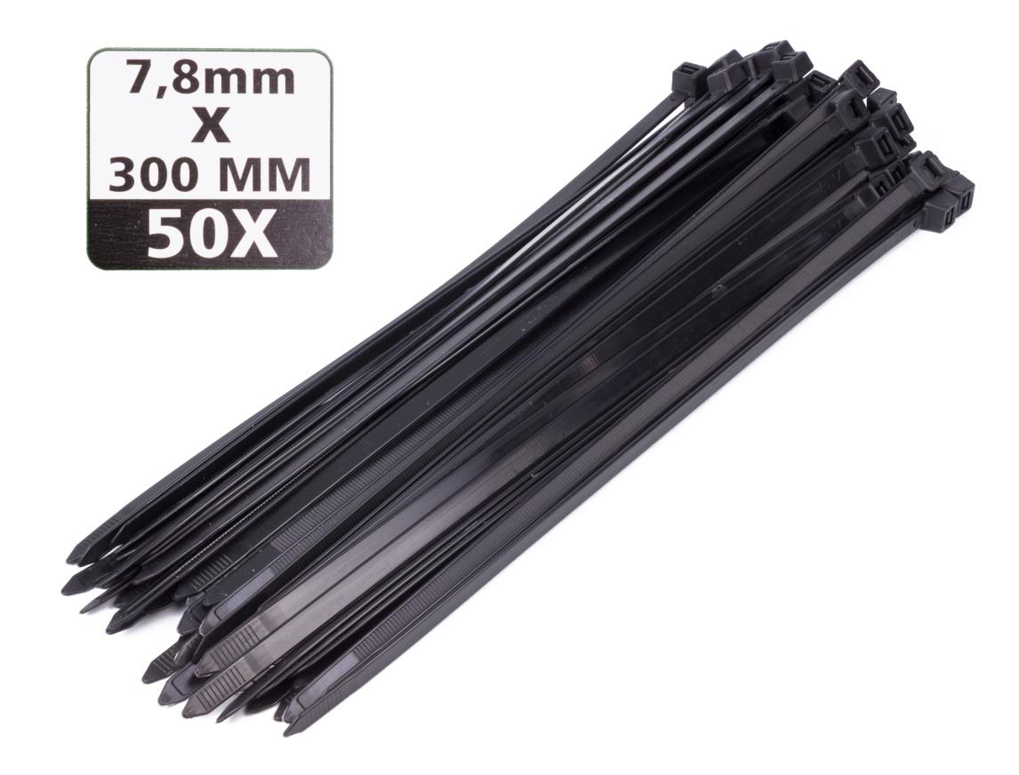 Cable ties 7.8 x 300 mm 50 pcs black