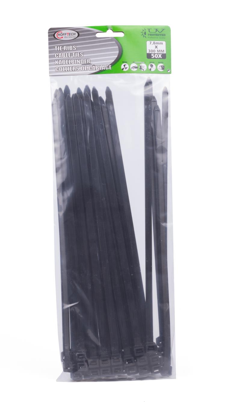 Cable ties 7.8 x 300 mm 50 pcs black