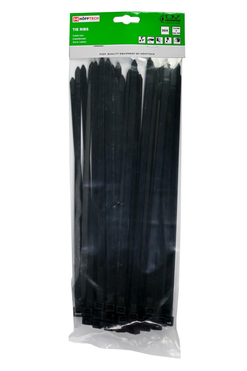Cable ties 7.8 x 300 mm 50 pcs black