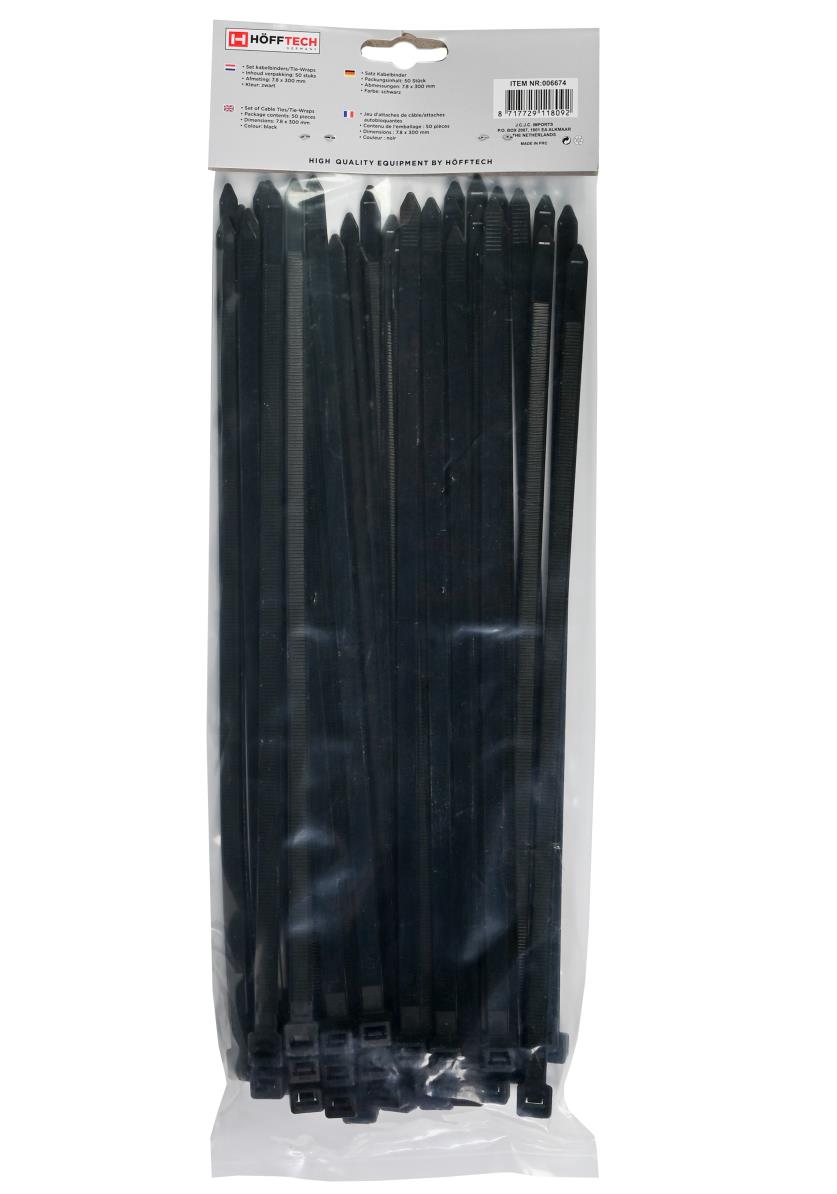 Cable ties 7.8 x 300 mm 50 pcs black
