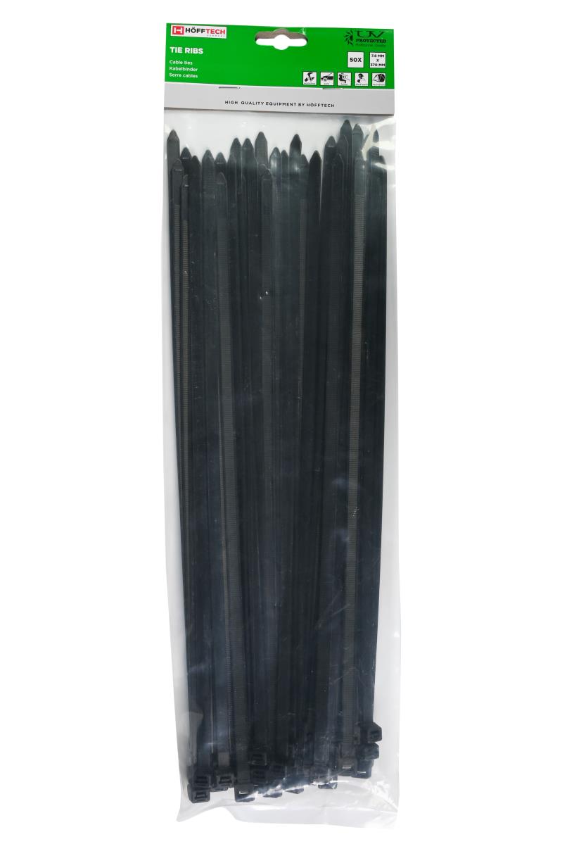 Cable ties 7.6 x 370 mm 50 pcs black