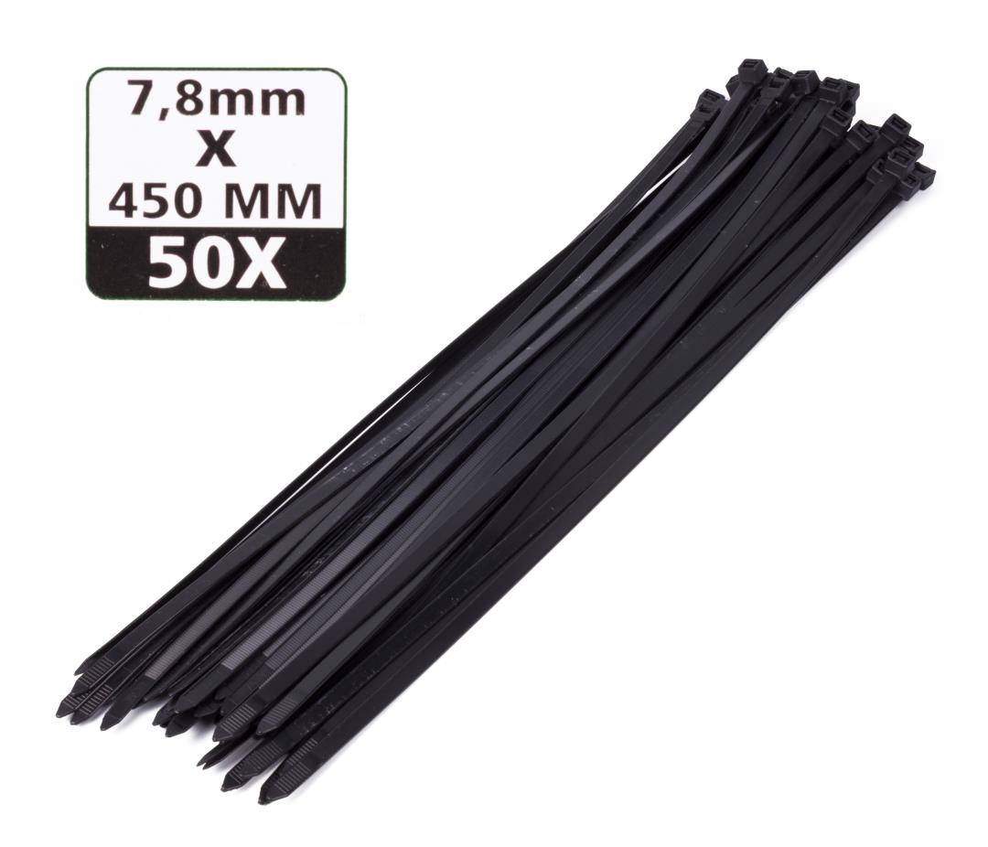 Cable ties 7.8 x 450 mm 50 pcs black