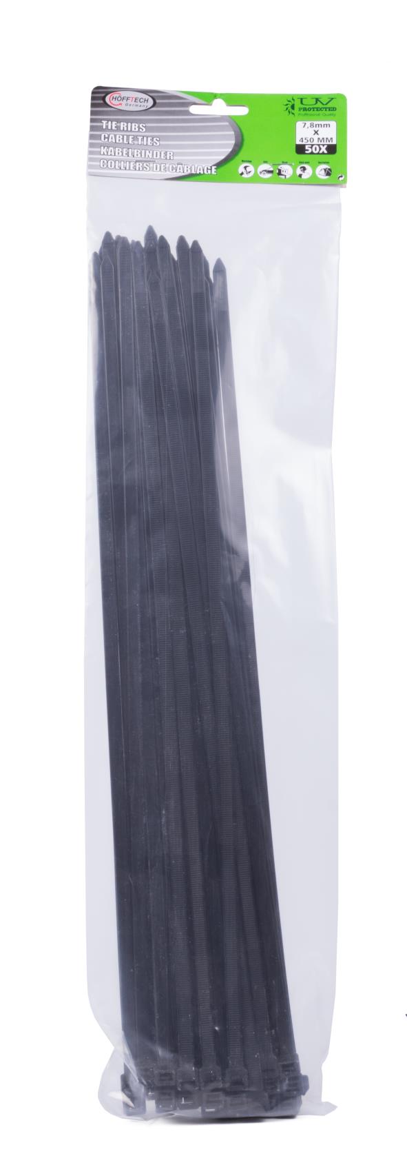 Cable ties 7.8 x 450 mm 50 pcs black