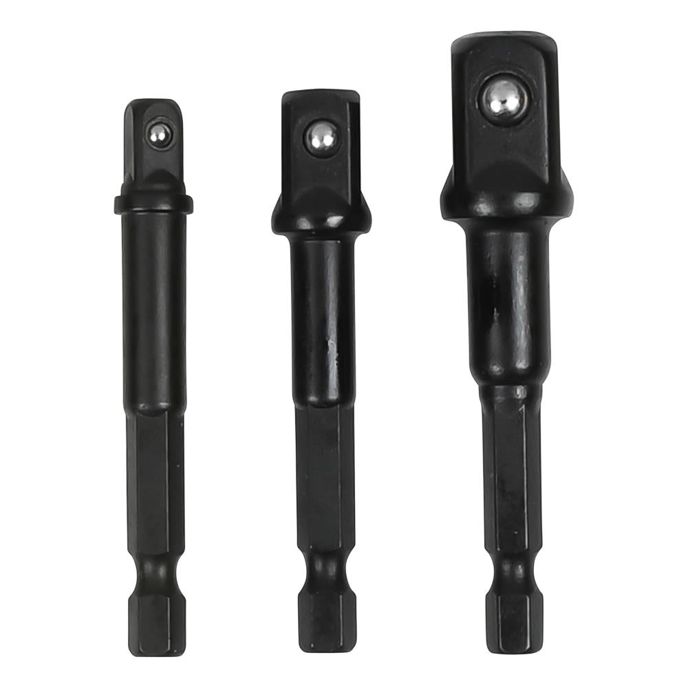 Drill adapter to socket 1/4-3/8-1/2" x 70 mm