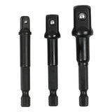 Drill adapter to socket 1/4-3/8-1/2" x 70 mm