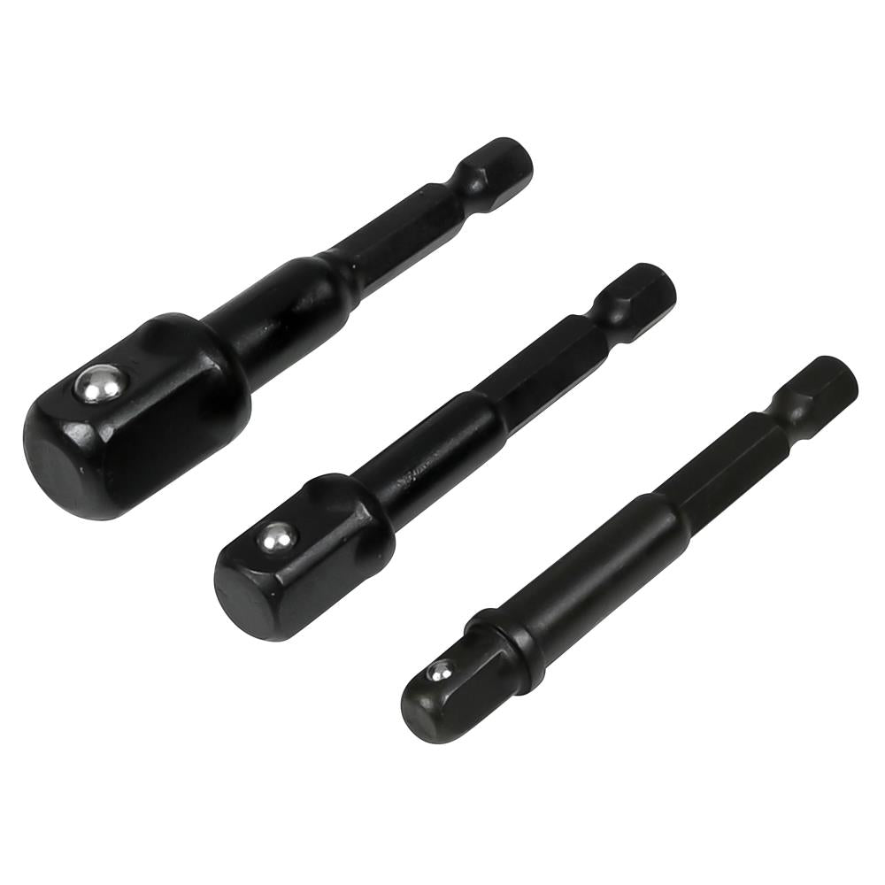 Drill adapter to socket 1/4-3/8-1/2" x 70 mm