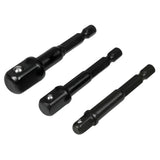 Drill adapter to socket 1/4-3/8-1/2" x 70 mm