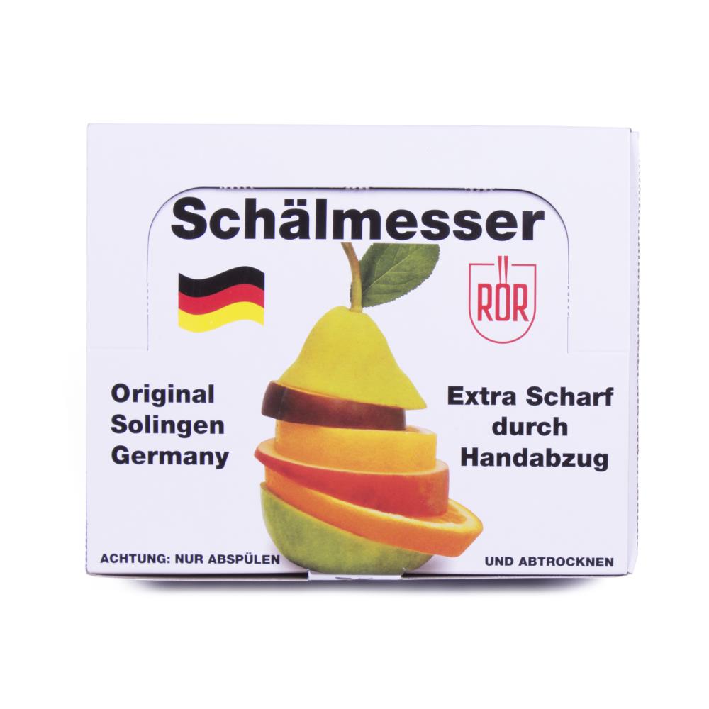 Solingen Schälmesser gebogen Kunststoff Display