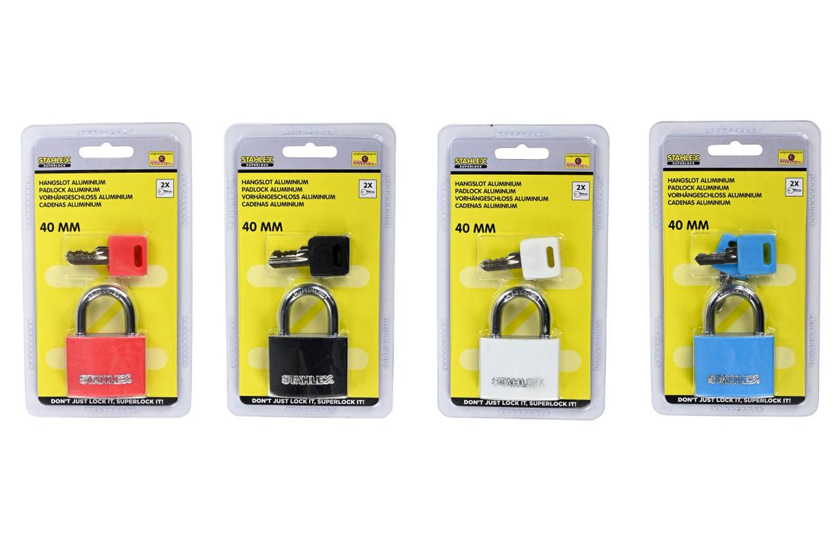 Padlock aluminium 40 mm mix
