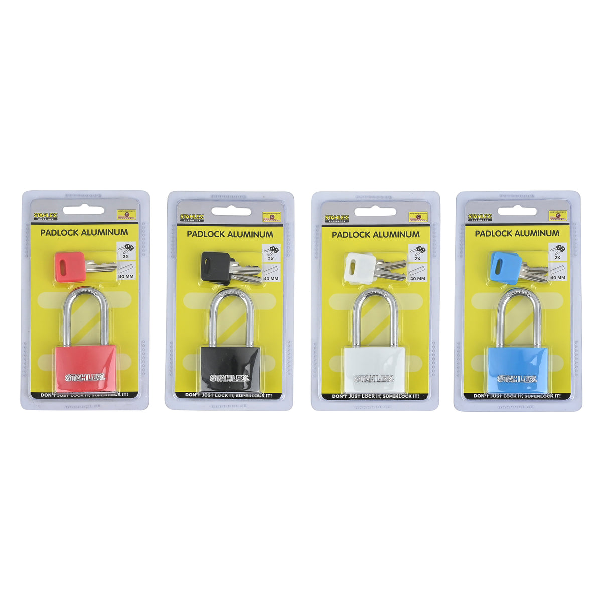 Padlock aluminium 40 mm high mix