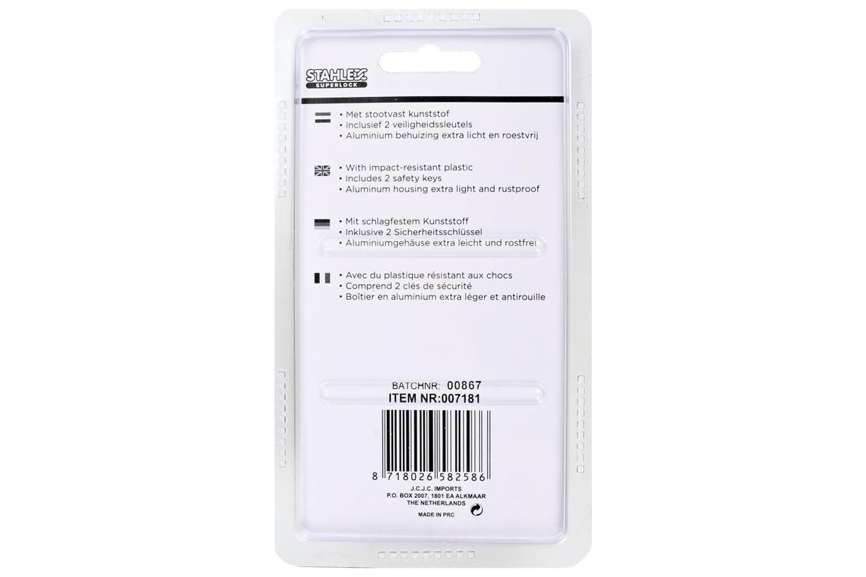 Padlock aluminium 40 mm high mix