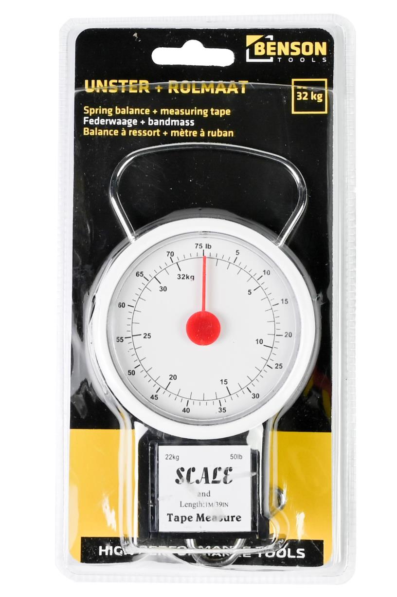 Spring balance case 32 kg + measuring tape