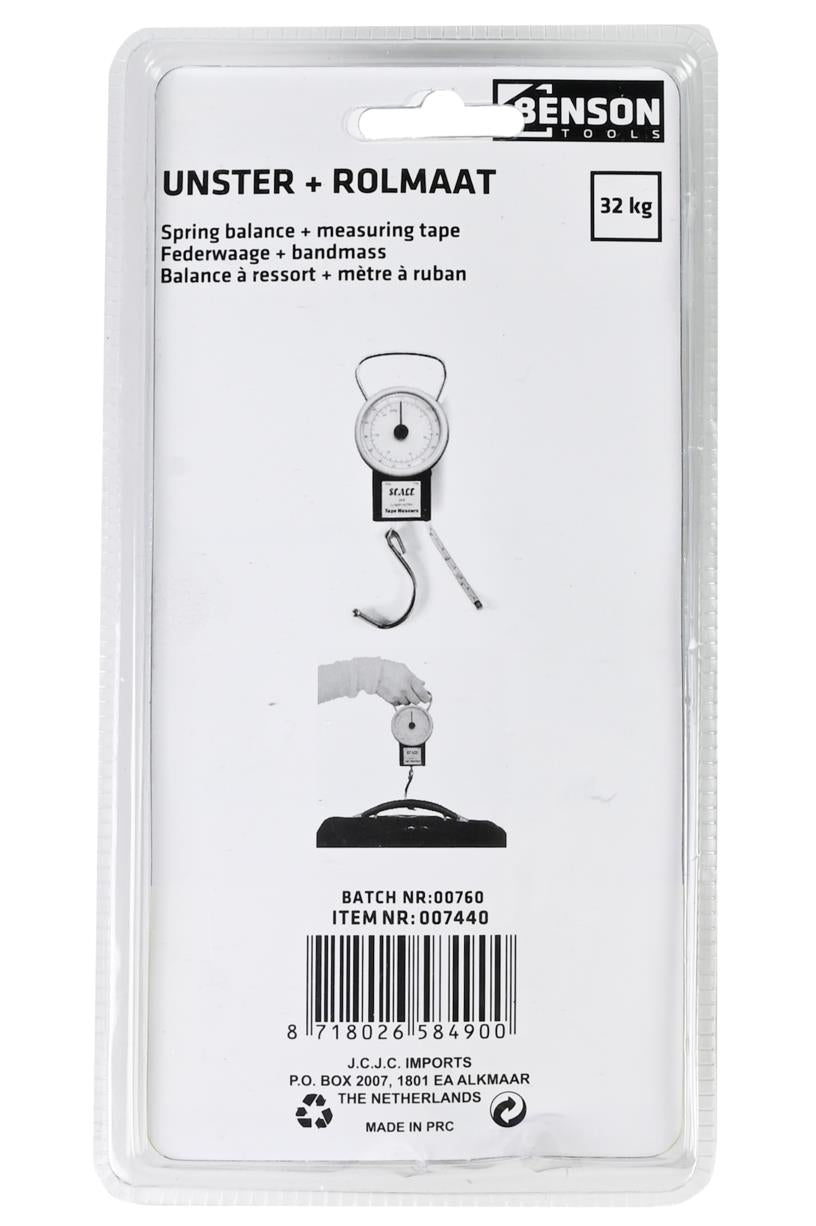 Spring balance case 32 kg + measuring tape