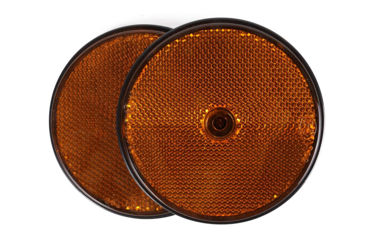 Reflektor rund orange 85 mm 2-tlg E4