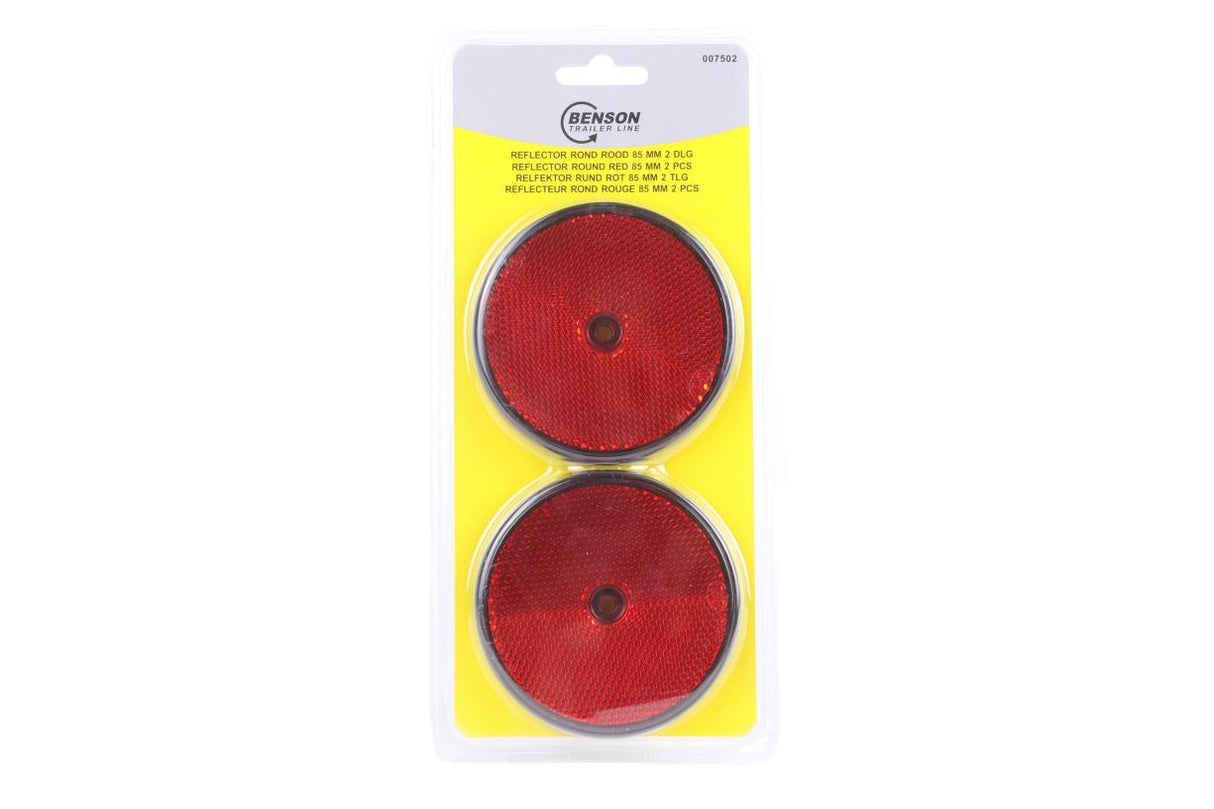 Reflektor rund rot 85 mm 2-tlg E4