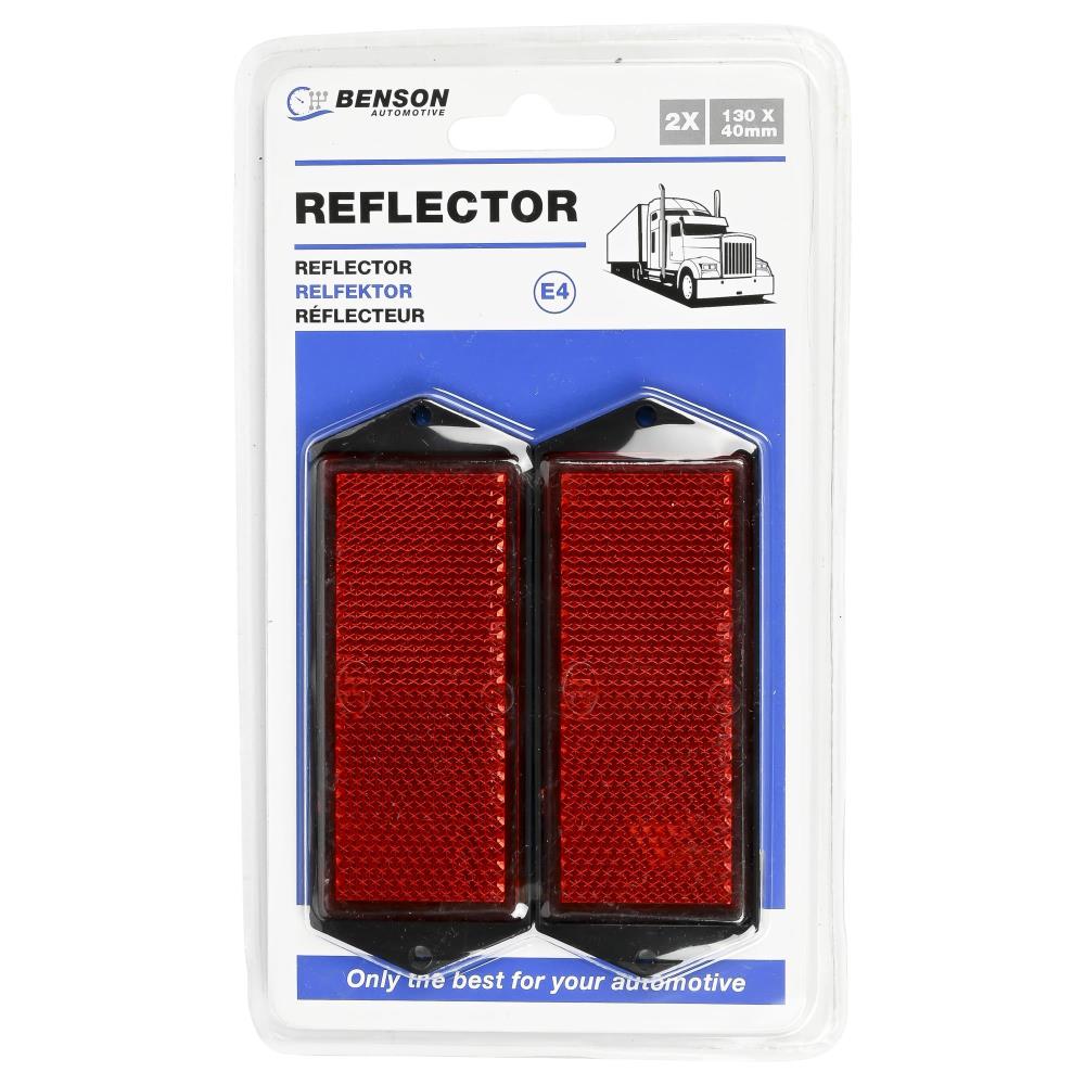 Reflector rectangle red 100 x 45 mm 2 pcs E4