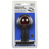 Breedtelamp rubber op steel 125 mm rood/wit e keur 12V