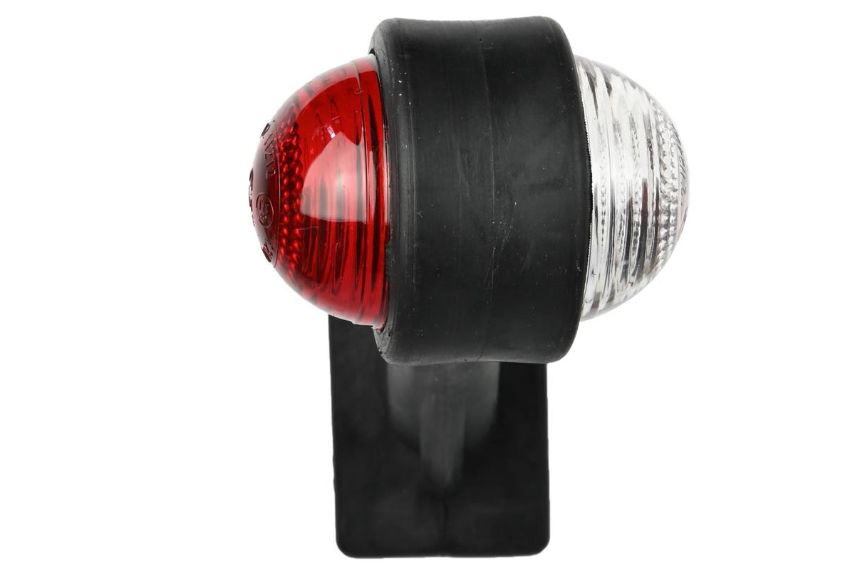 Breedtelamp rubber op steel 45° 190 mm rood/wit e keur
