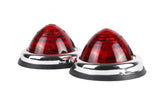 Seitenleuchte Chrom rot 70 mm 2-tlg E9