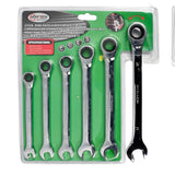 Clé mixte cliquet 6 pcs Cr-V