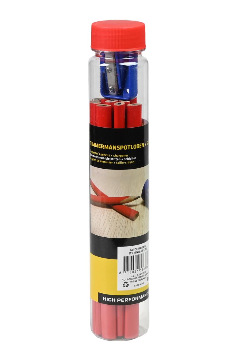 Carpenter's pencil 11 pcs + sharpener