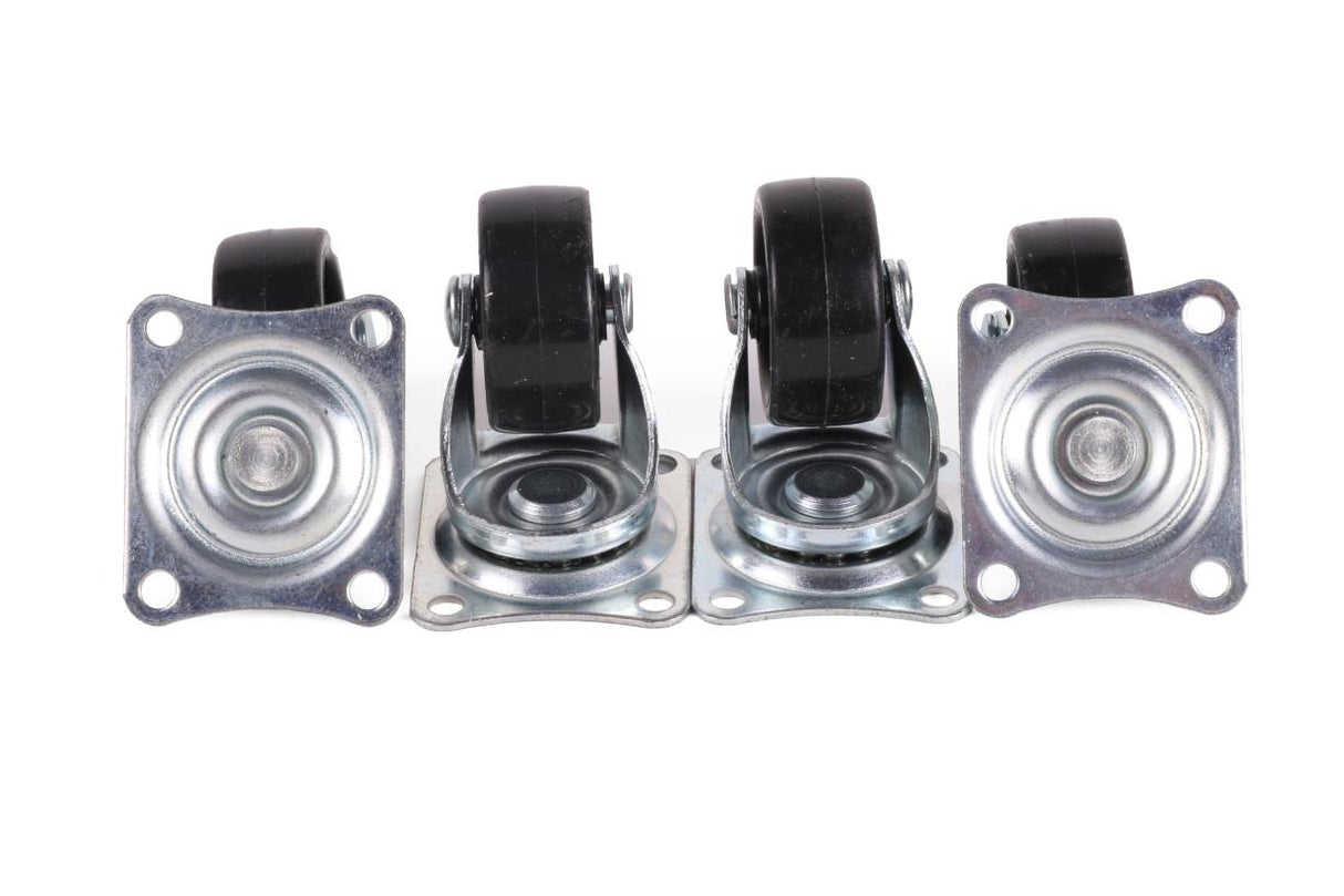 Zwenkwiel set 50 mm zwart 4 dlg