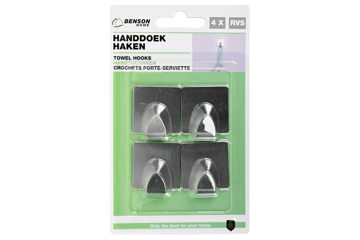 Handdoekhaken RVS 4 dlg