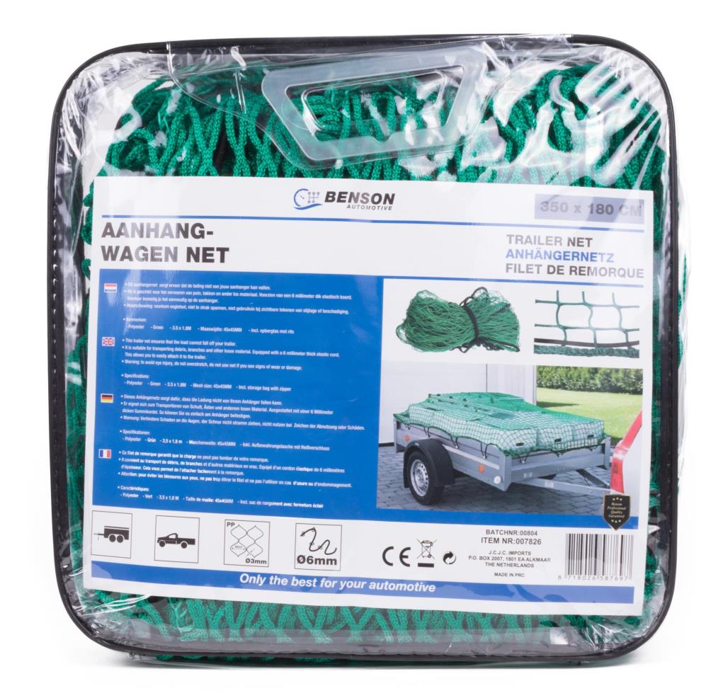 Anhängernetz 3,5 x 1,80 m in Tasche Profi