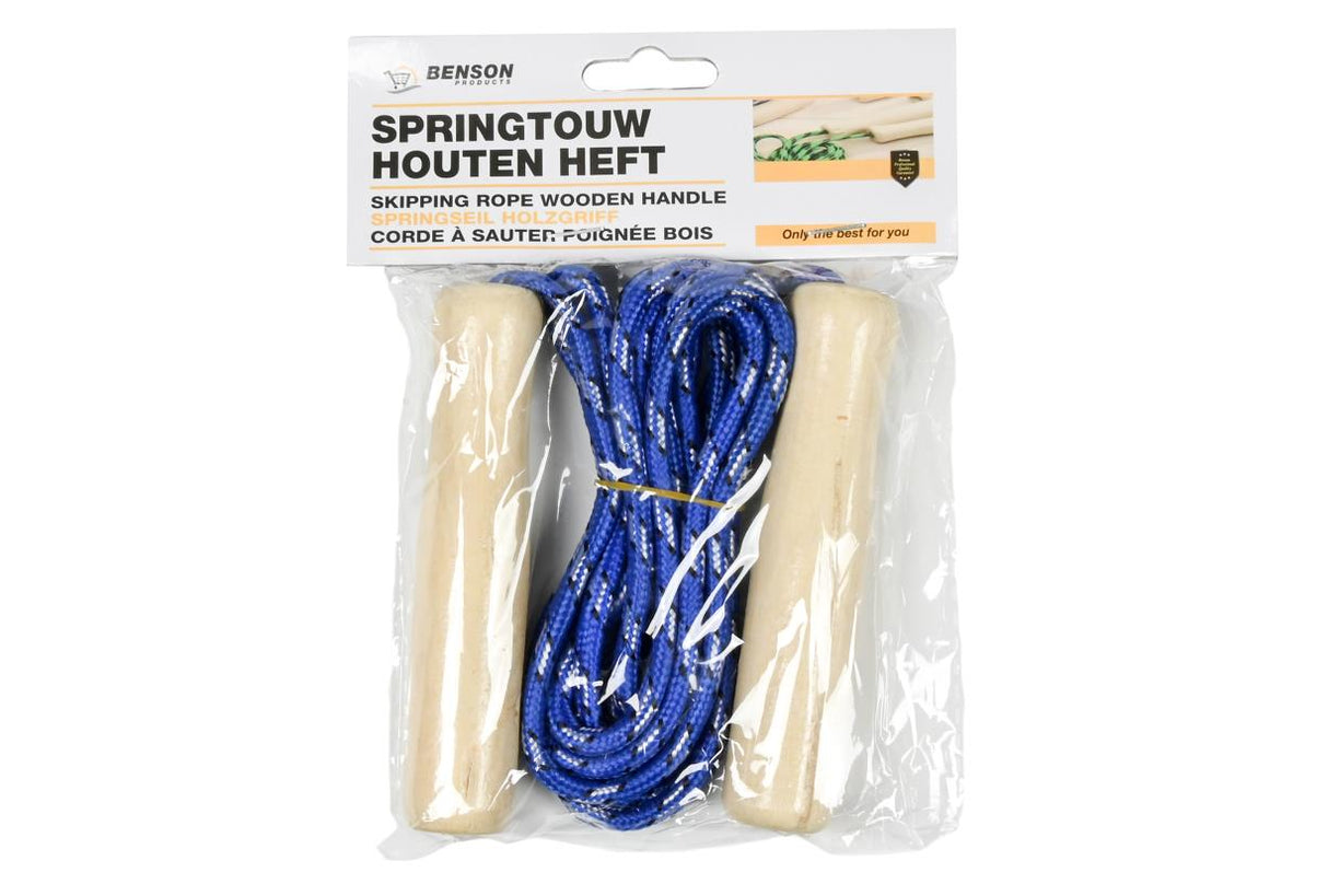 Corde à sauter poignée bois