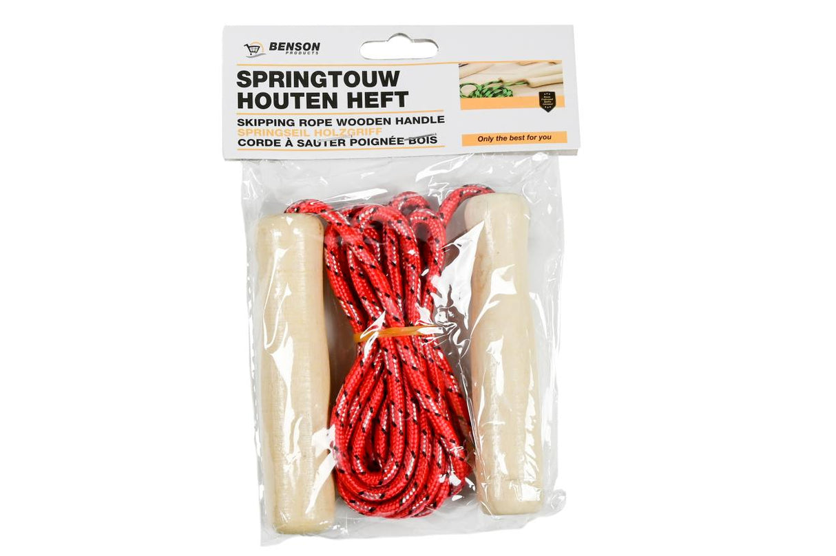 Corde à sauter poignée bois