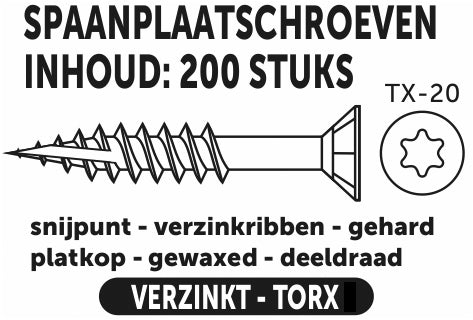 Deltafix Vis aggloméré torx TX-20 4,0 x 50 mm