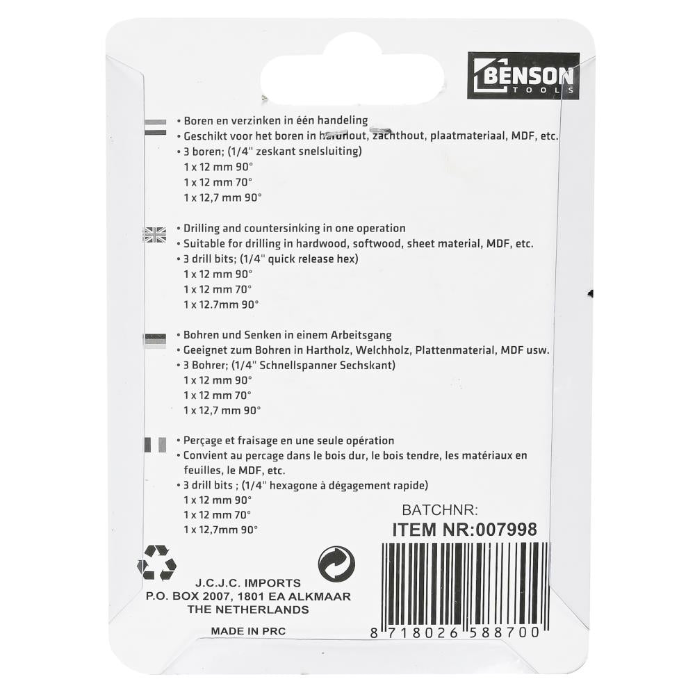 Jeu de fraises coniques 3 pcs