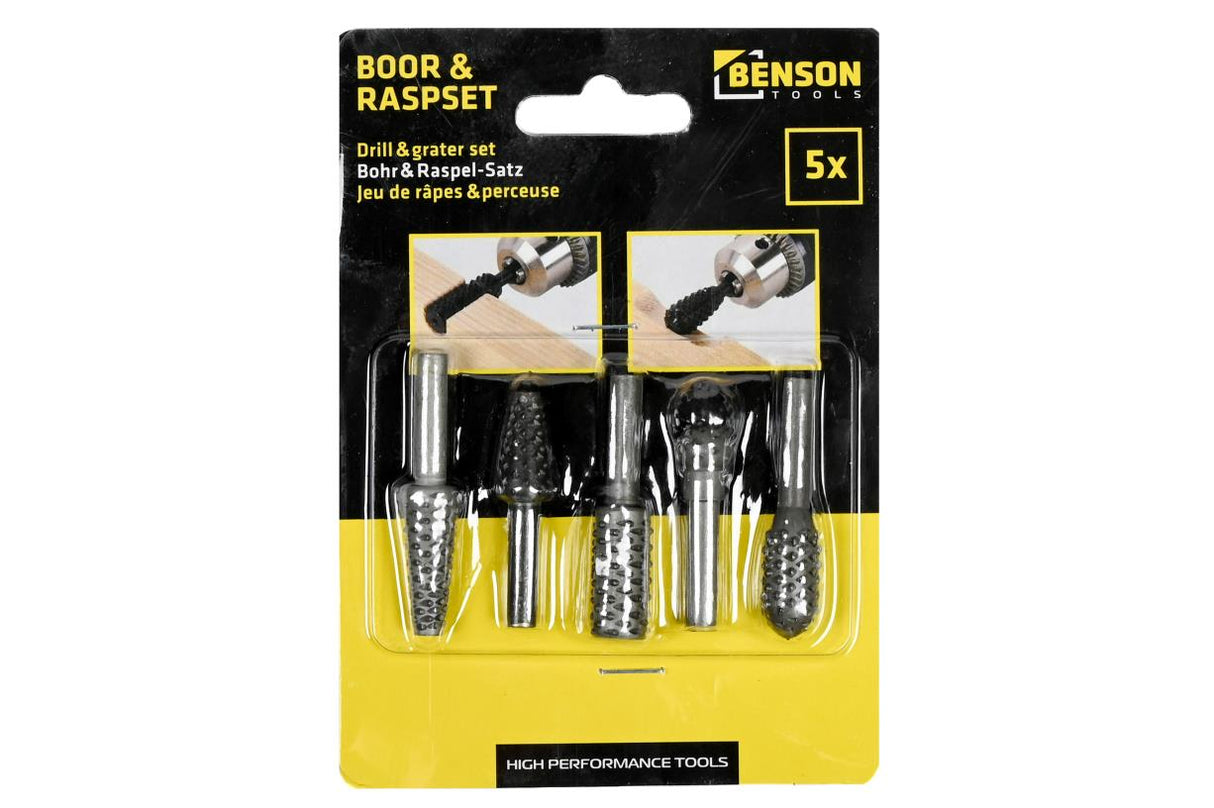 Boor- raspset 5 dlg