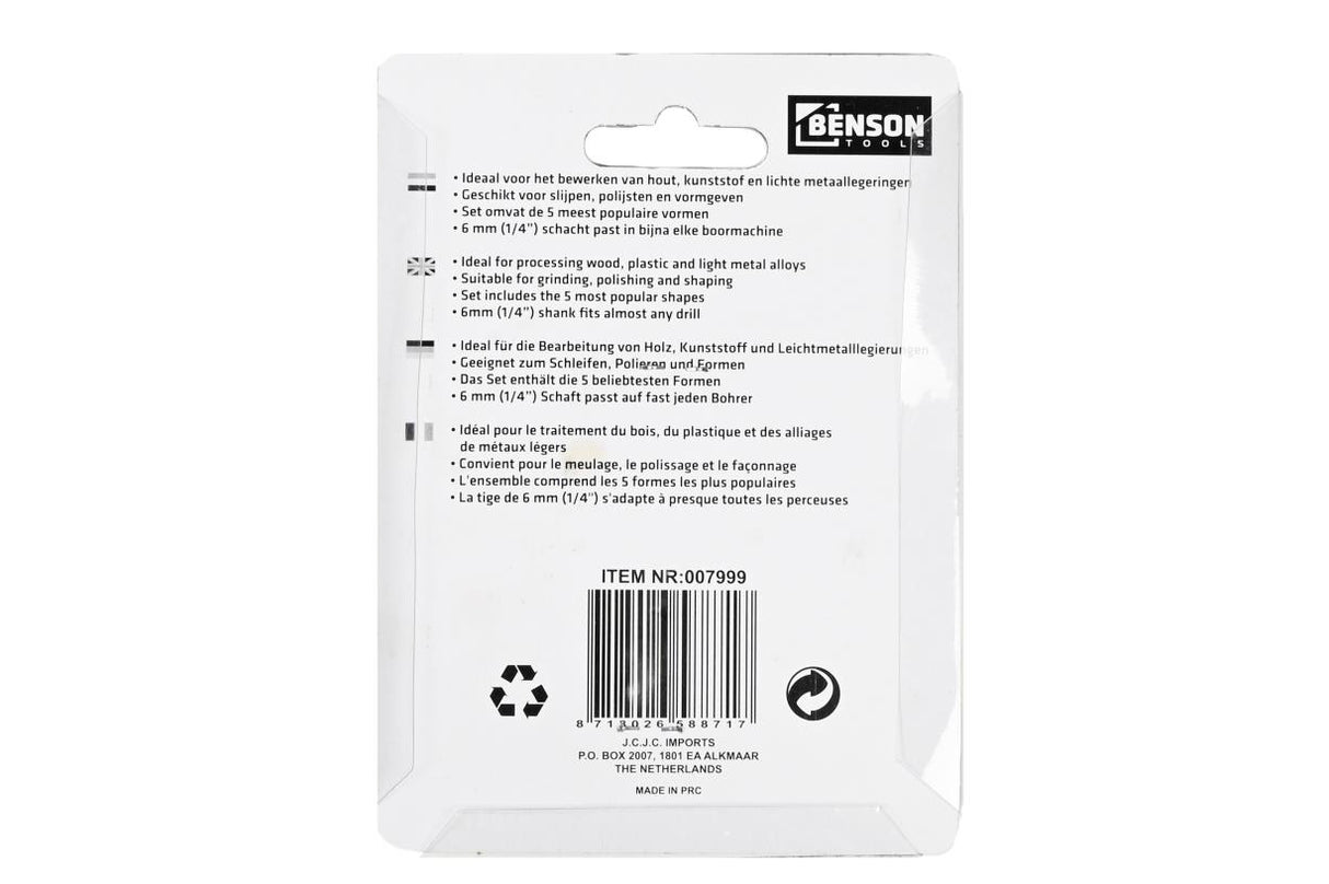 Boor- raspset 5 dlg