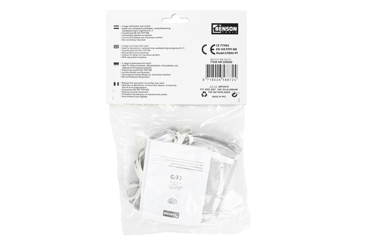 Stofmasker met ventiel 2 dlg CE