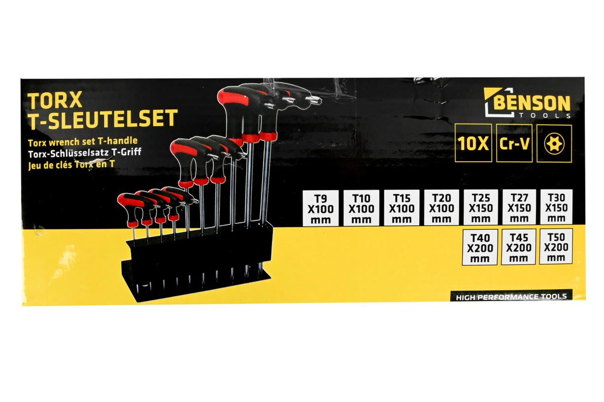 Torx wrench set t-handle 10 pcs with standard