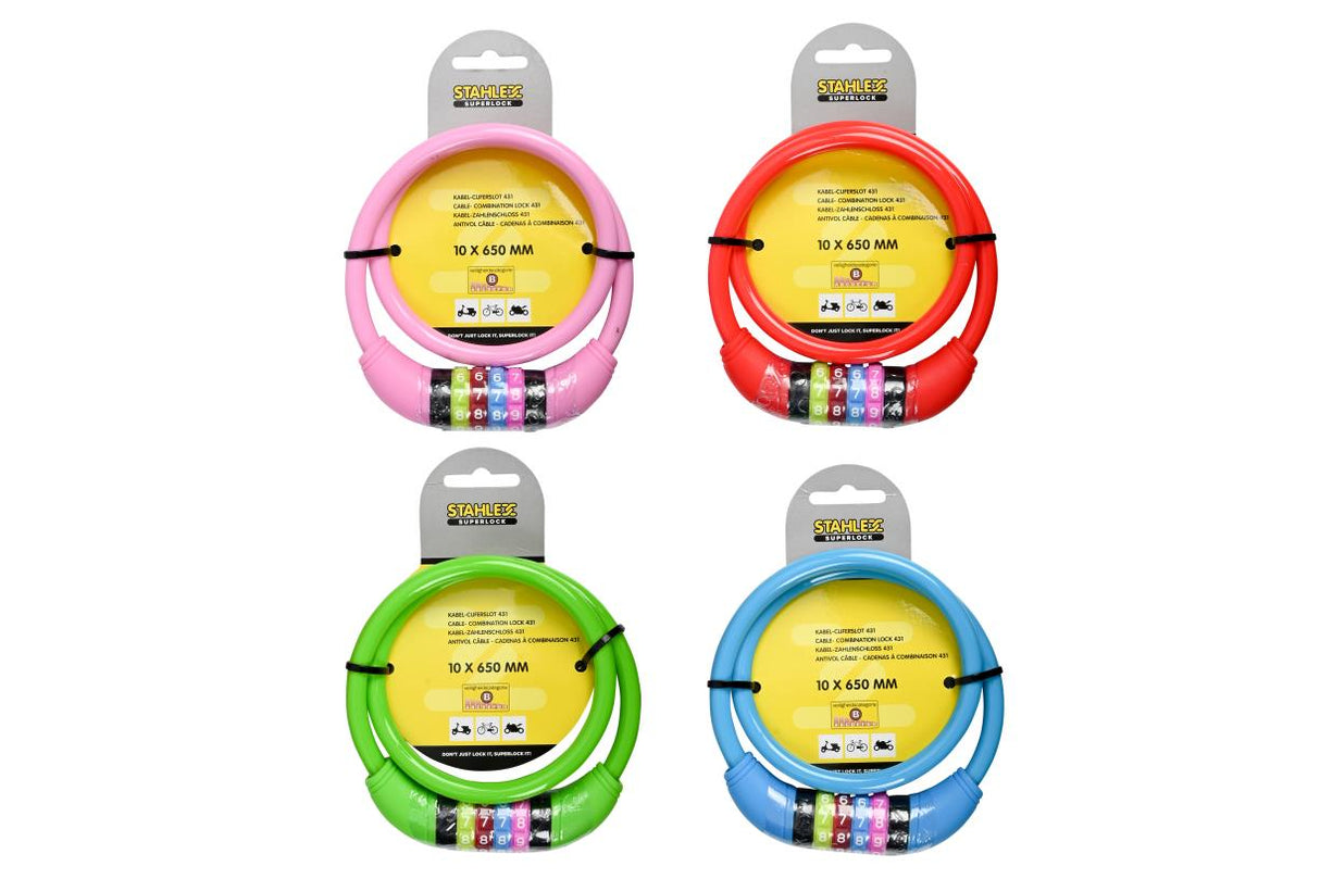 Antivol câble - cadenas à combinaison LockBuster 10 x 650 mm mix