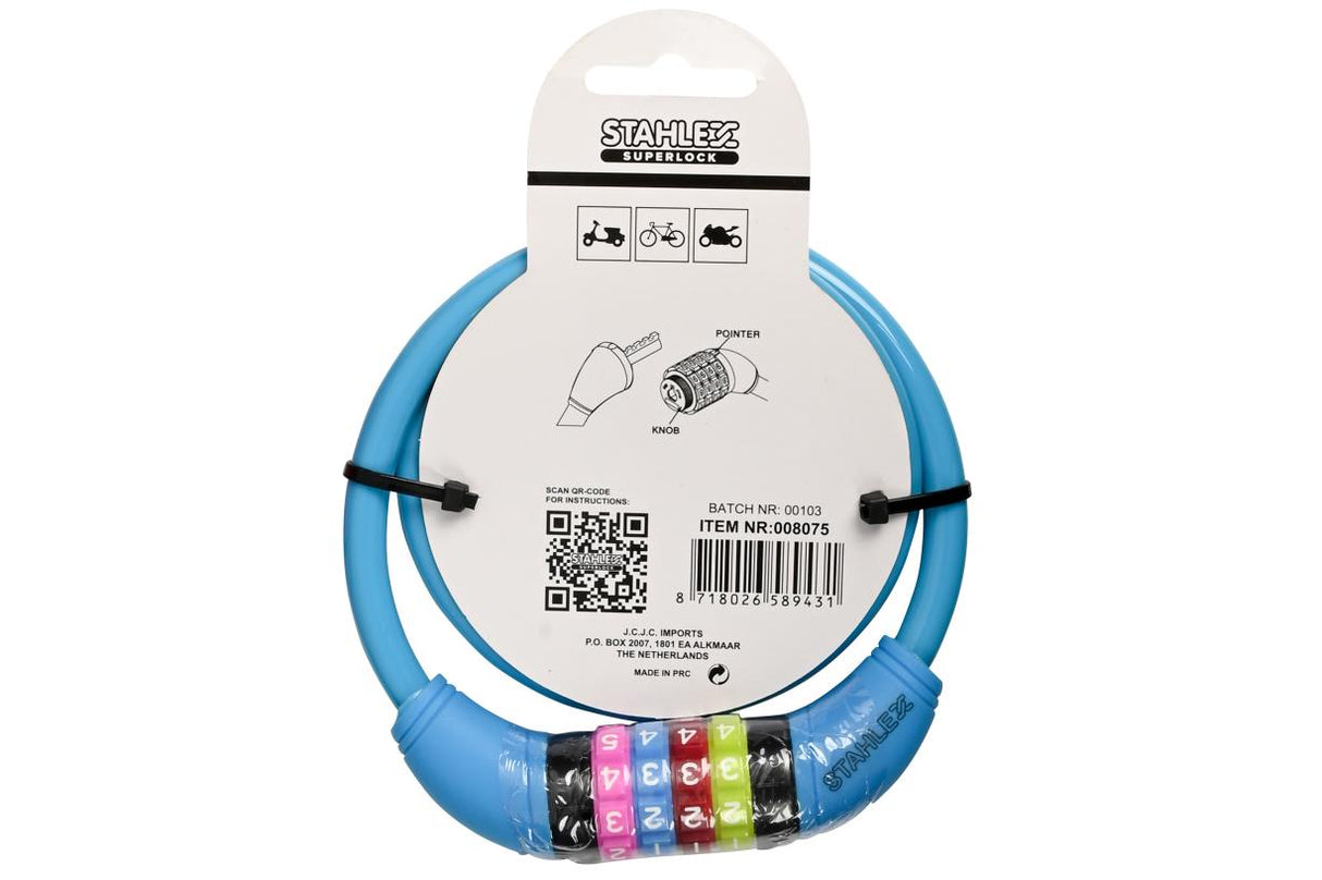 Antivol câble - cadenas à combinaison LockBuster 10 x 650 mm mix