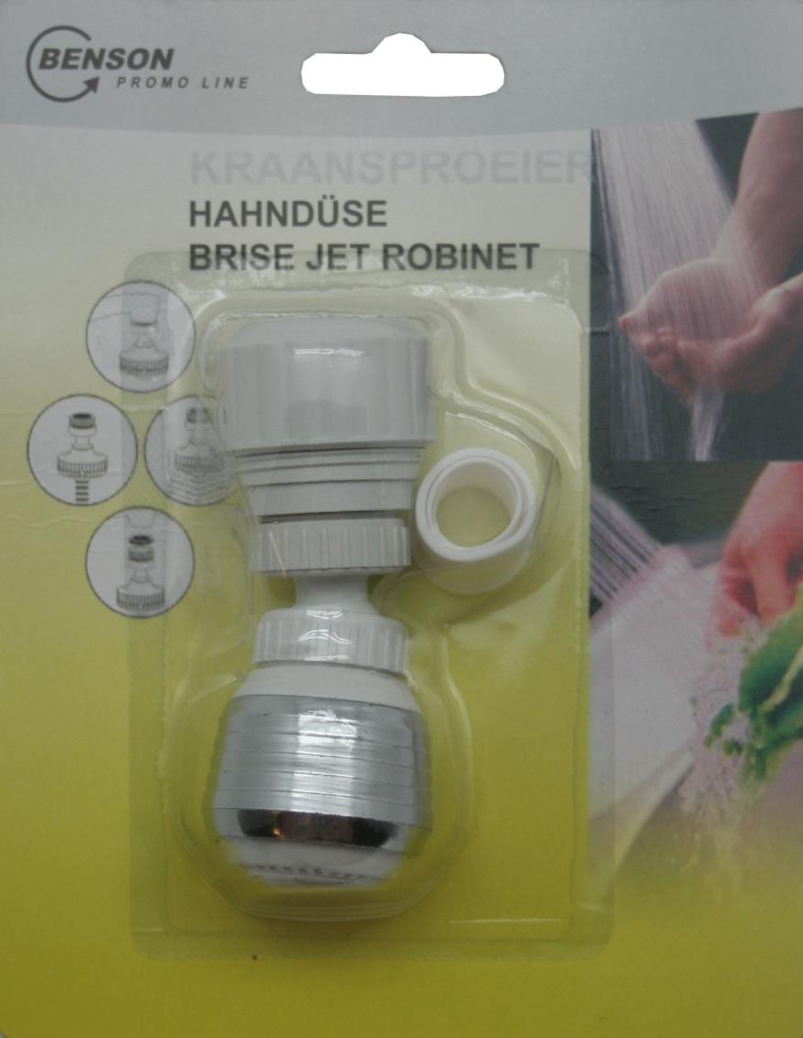 Brise jet robinet chrome/blanc