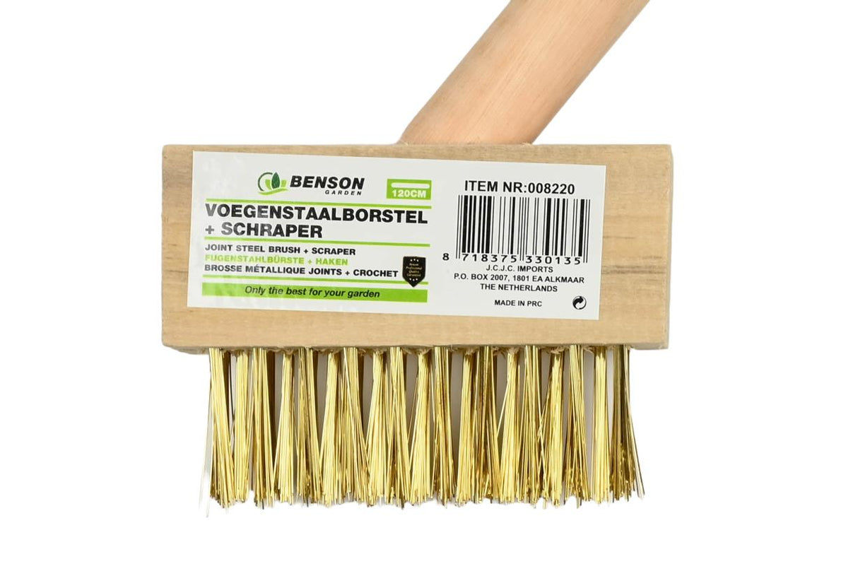 Brosse métallique joints 3 rangées + manche 120 cm