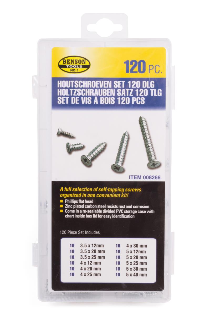 Ensemble vis à bois 120 pcs