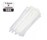 Tie ribs loskoppelbaar 7.6 x 200 mm 50 dlg wit